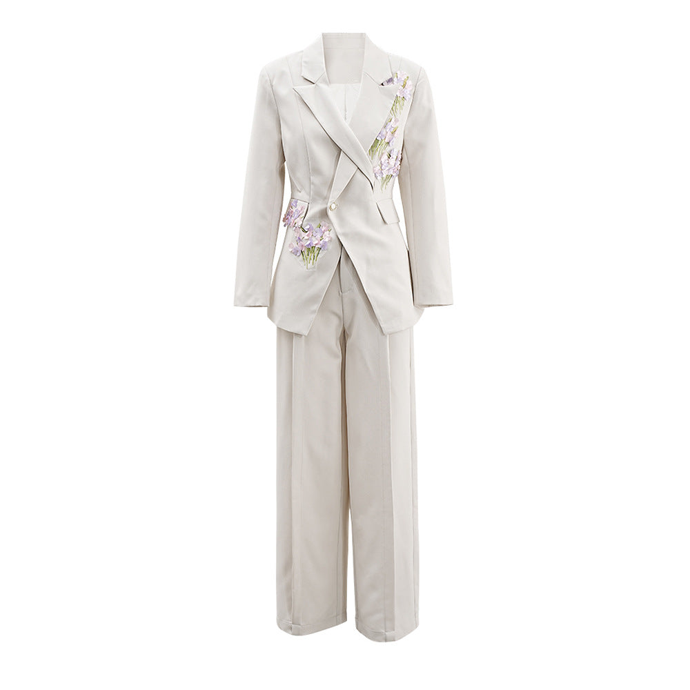 Women's New Three-dimensional Flower Casual Suit